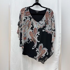 Roz & Ali Black Paisley Blouse